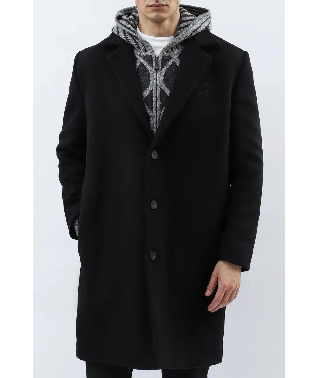 KNT Черное шерстяное пальто, фото 3