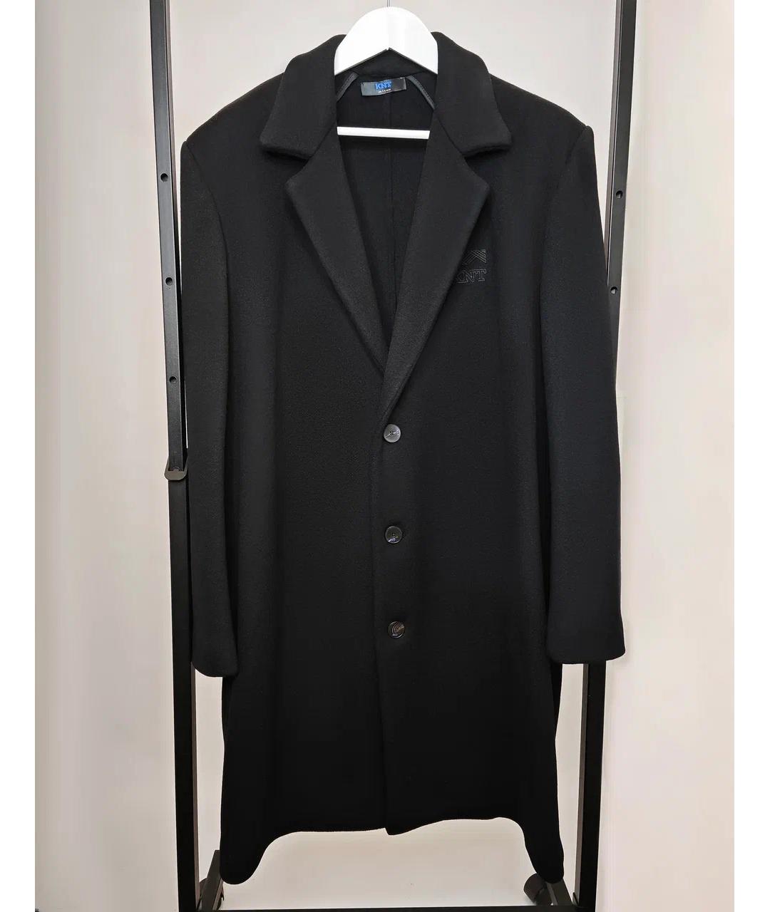 KNT Черное шерстяное пальто, фото 6
