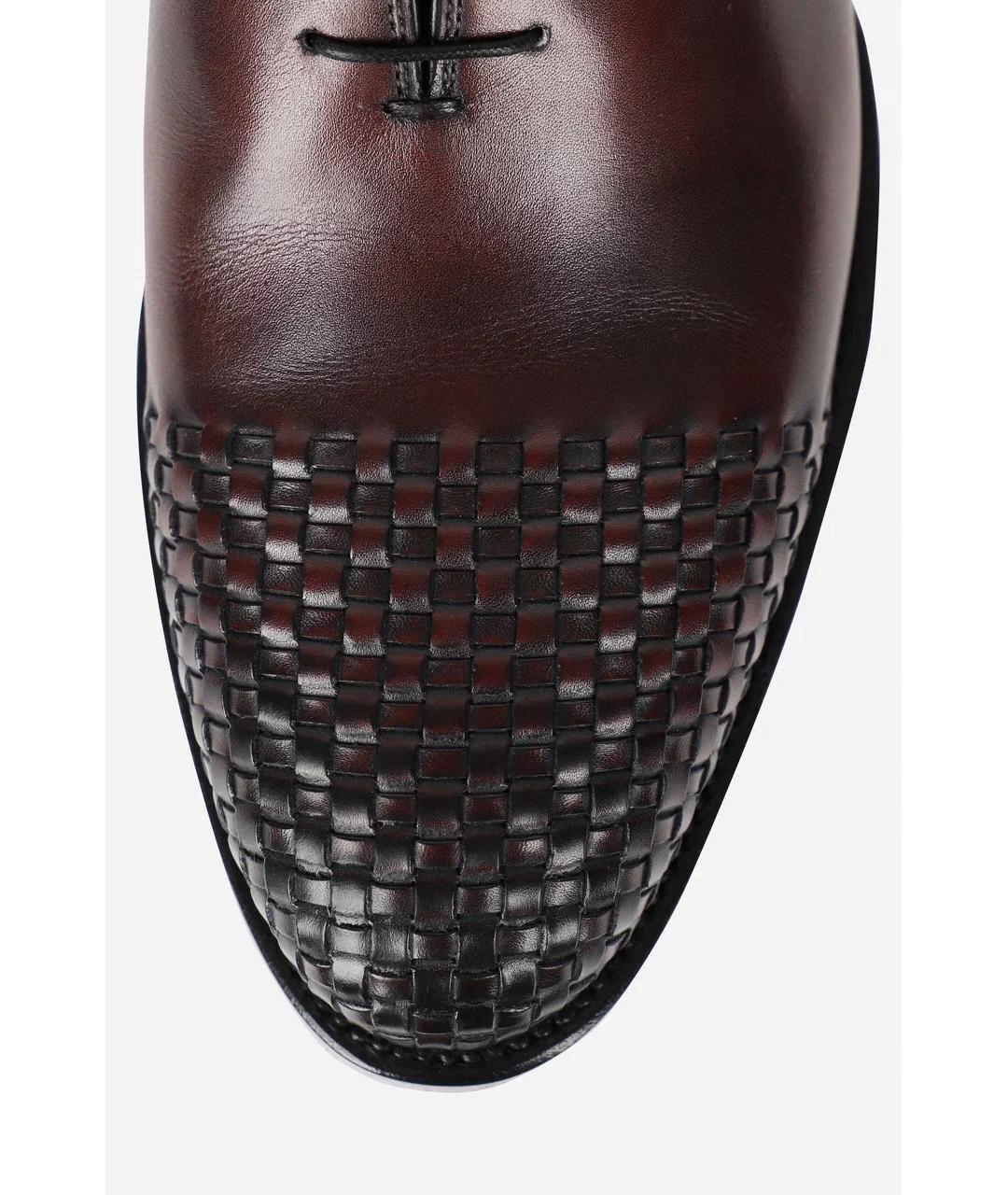 KITON Бордовые кожаные низкие ботинки, фото 4