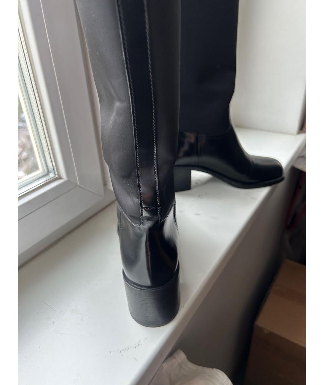 PRADA Черные кожаные сапоги, фото 3