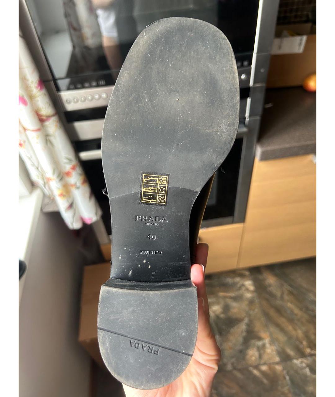 PRADA Черные кожаные сапоги, фото 4