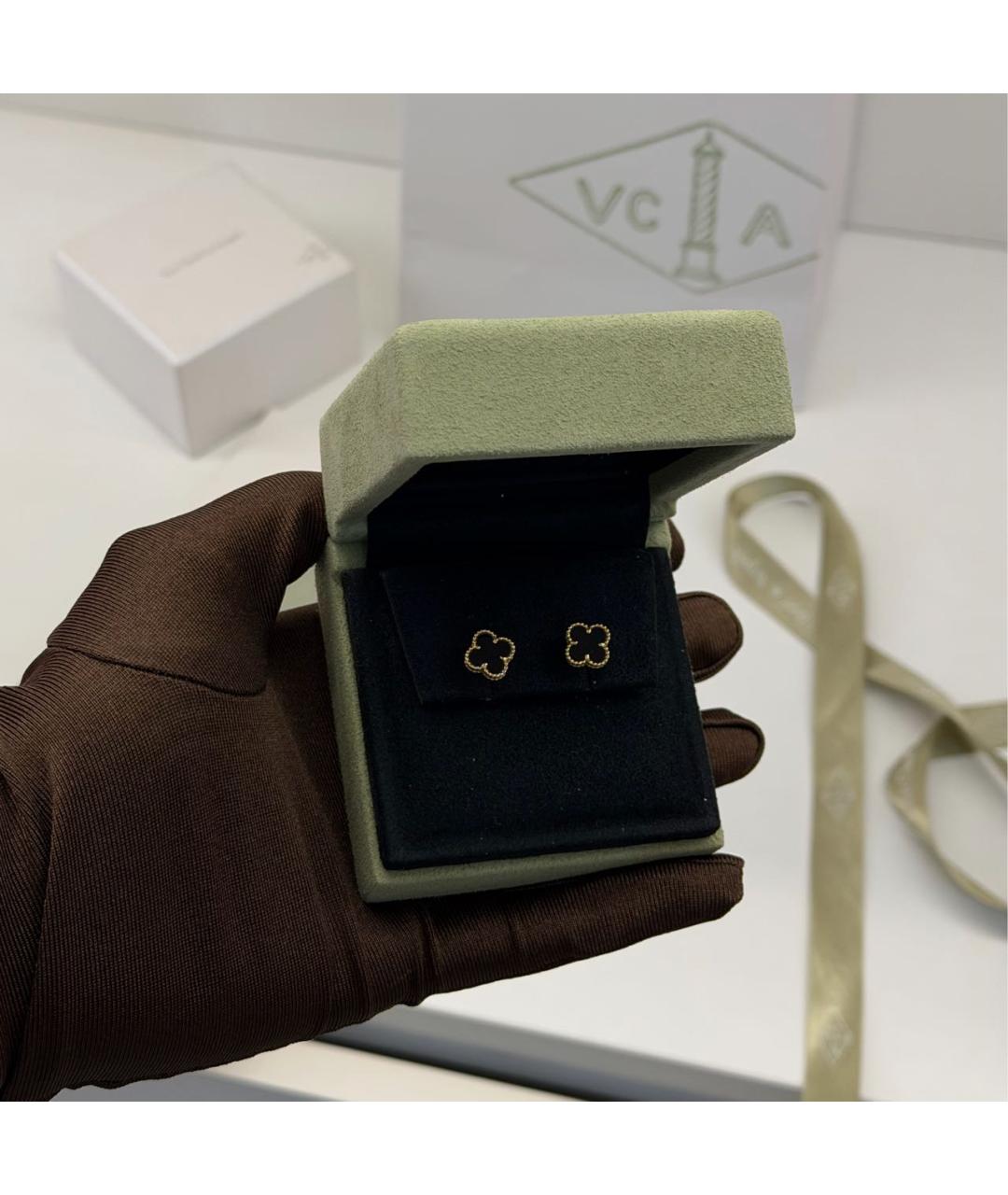 VAN CLEEF & ARPELS Черные серьги из желтого золота, фото 2