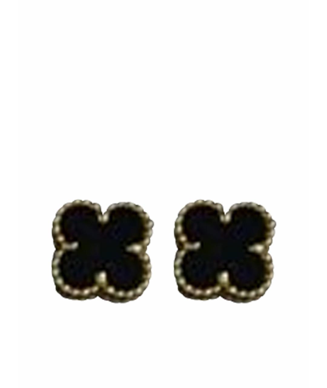 VAN CLEEF & ARPELS Черные серьги из желтого золота, фото 1