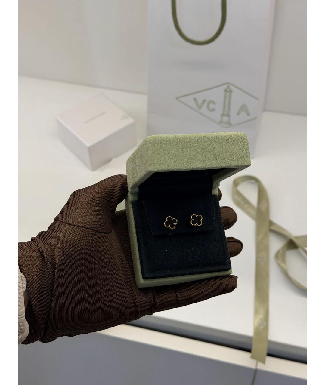 VAN CLEEF & ARPELS Черные серьги из желтого золота, фото 4