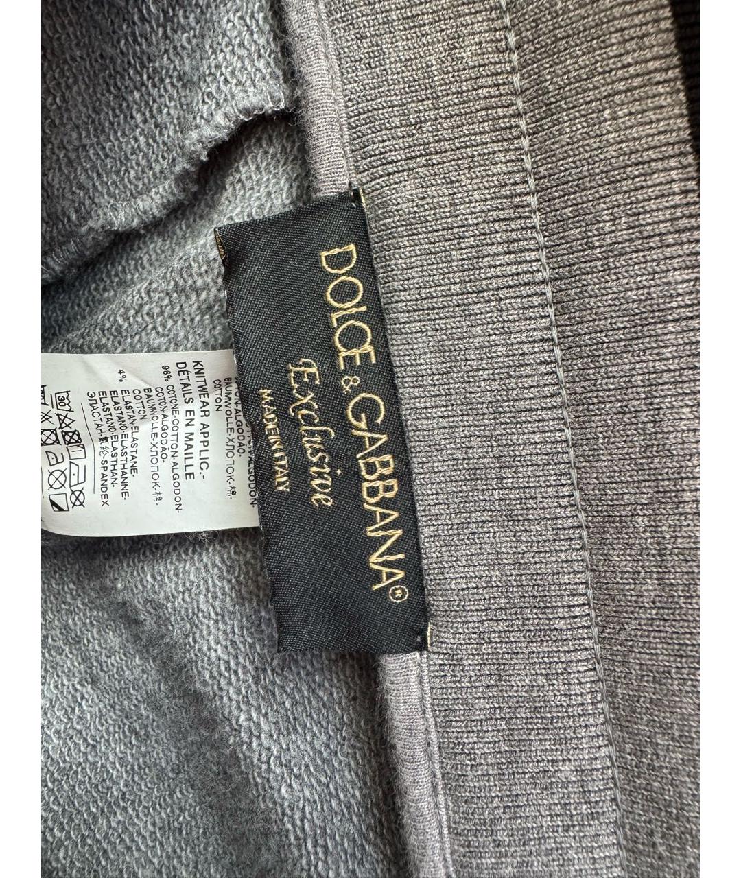 DOLCE&GABBANA Серые хлопковые повседневные брюки, фото 5