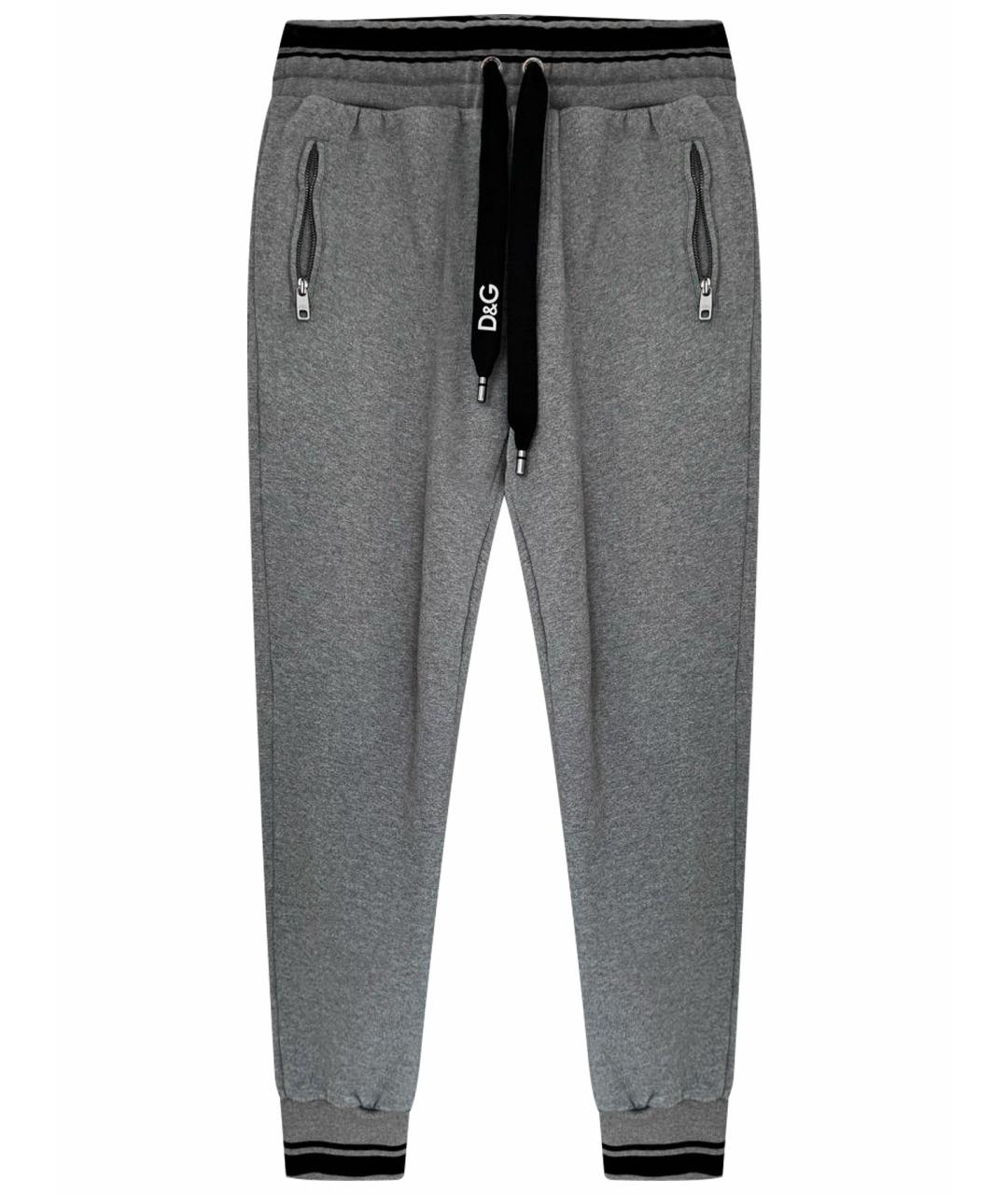 DOLCE&GABBANA Серые хлопковые повседневные брюки, фото 1