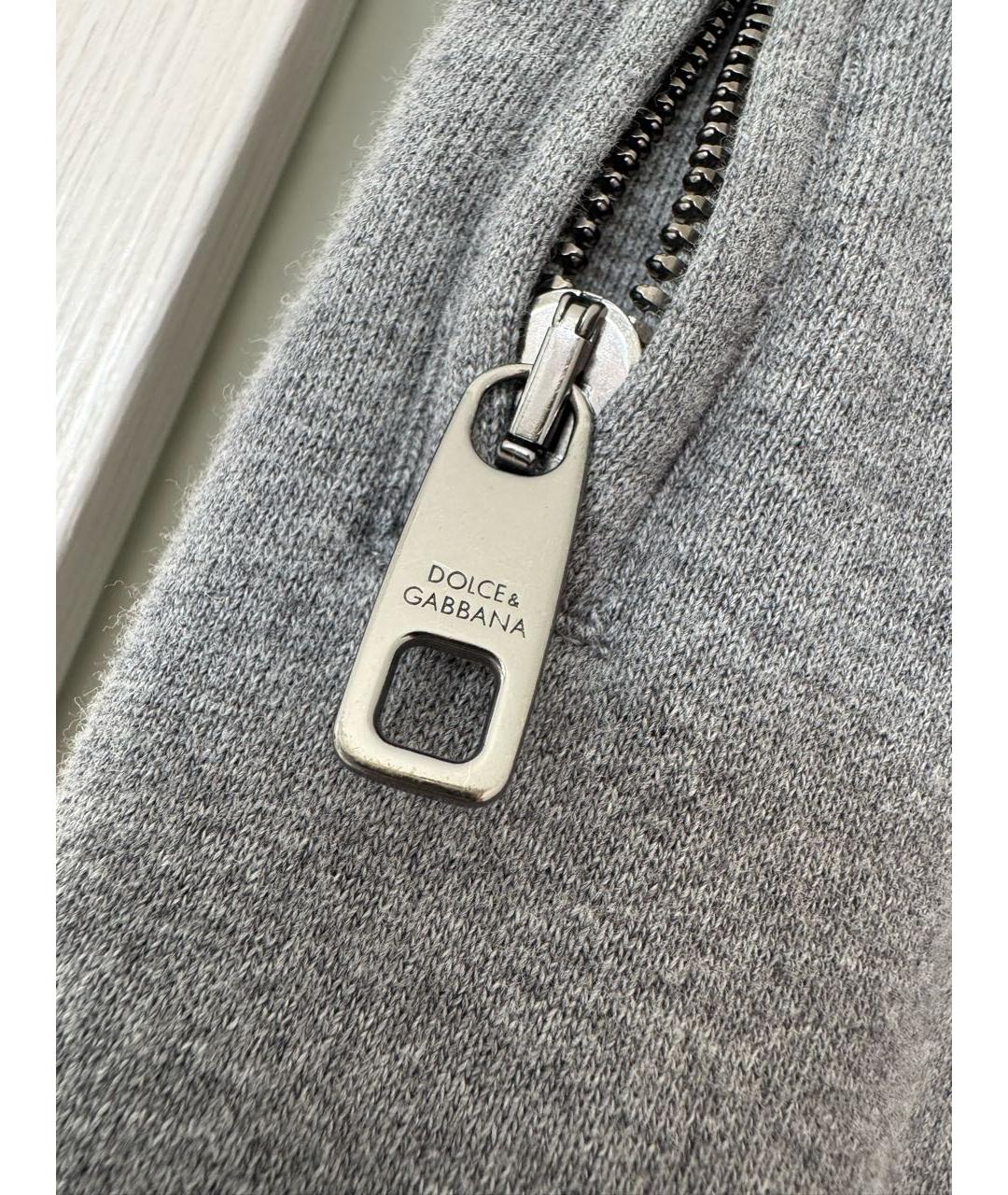 DOLCE&GABBANA Серые хлопковые повседневные брюки, фото 6