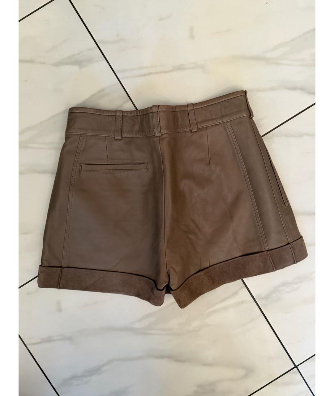 CHLOE Бежевые кожаные шорты, фото 2