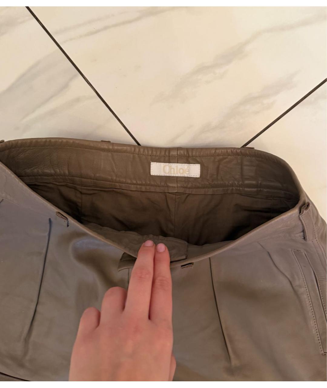 CHLOE Бежевые кожаные шорты, фото 4