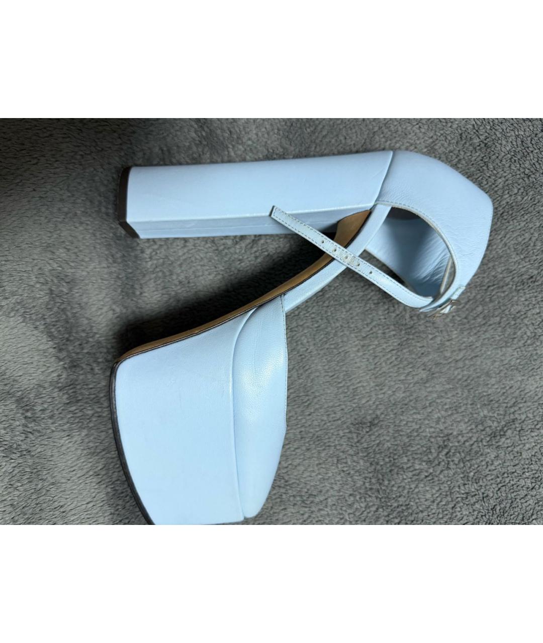 GIUSEPPE ZANOTTI DESIGN Голубые кожаные туфли, фото 8