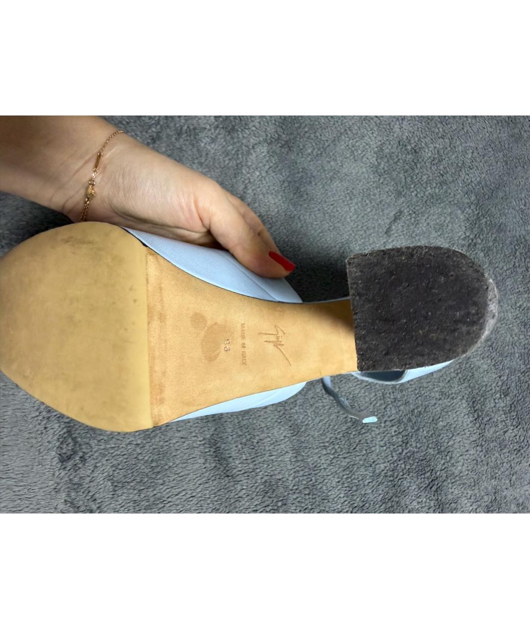 GIUSEPPE ZANOTTI DESIGN Голубые кожаные туфли, фото 5