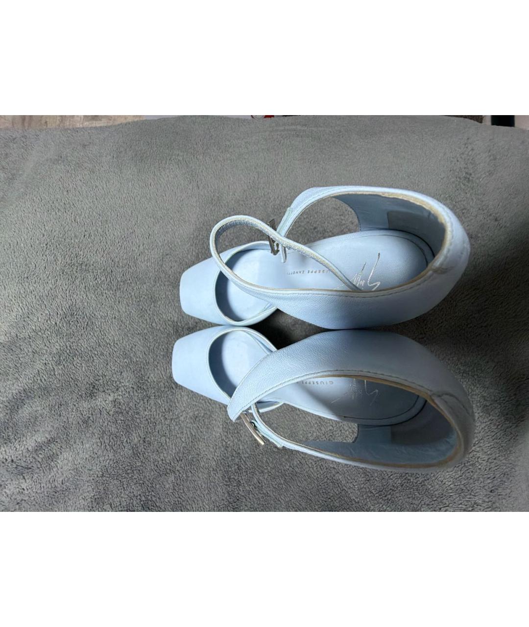 GIUSEPPE ZANOTTI DESIGN Голубые кожаные туфли, фото 3