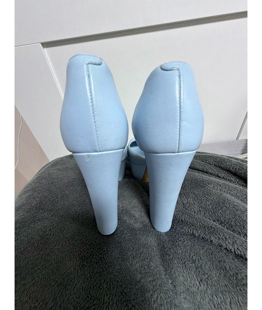 GIUSEPPE ZANOTTI DESIGN Голубые кожаные туфли, фото 4