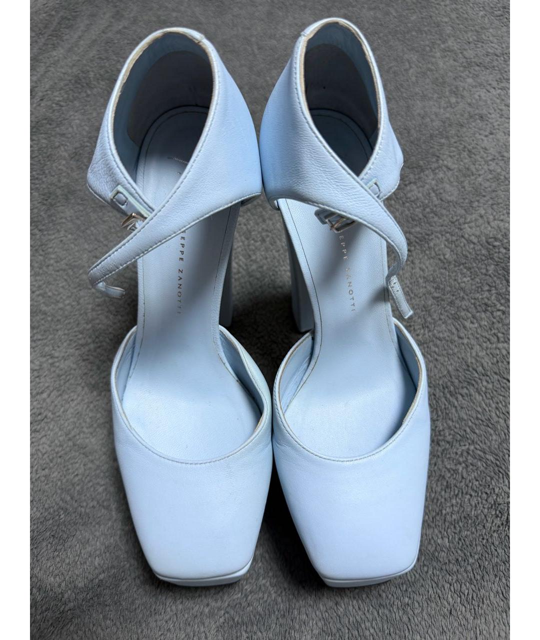 GIUSEPPE ZANOTTI DESIGN Голубые кожаные туфли, фото 2