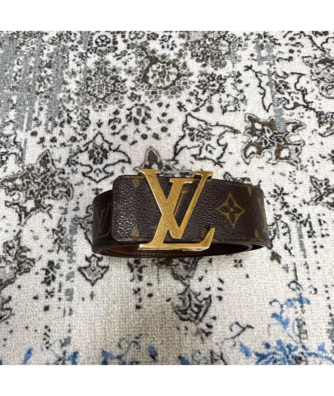 LOUIS VUITTON Коричневый кожаный ремень, фото 7