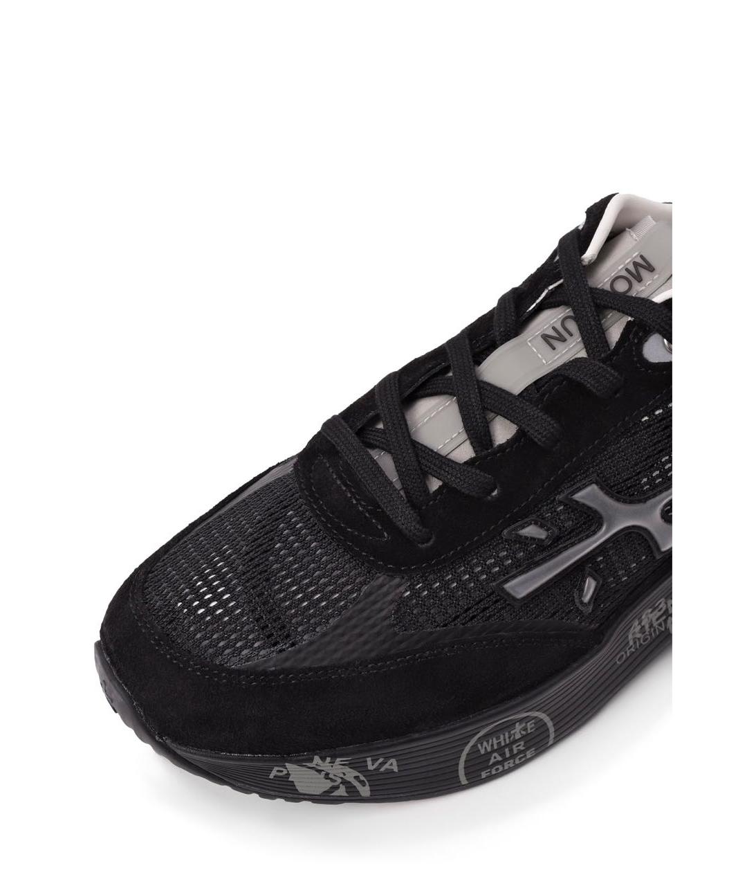 PREMIATA Черные замшевые низкие кроссовки / кеды, фото 5