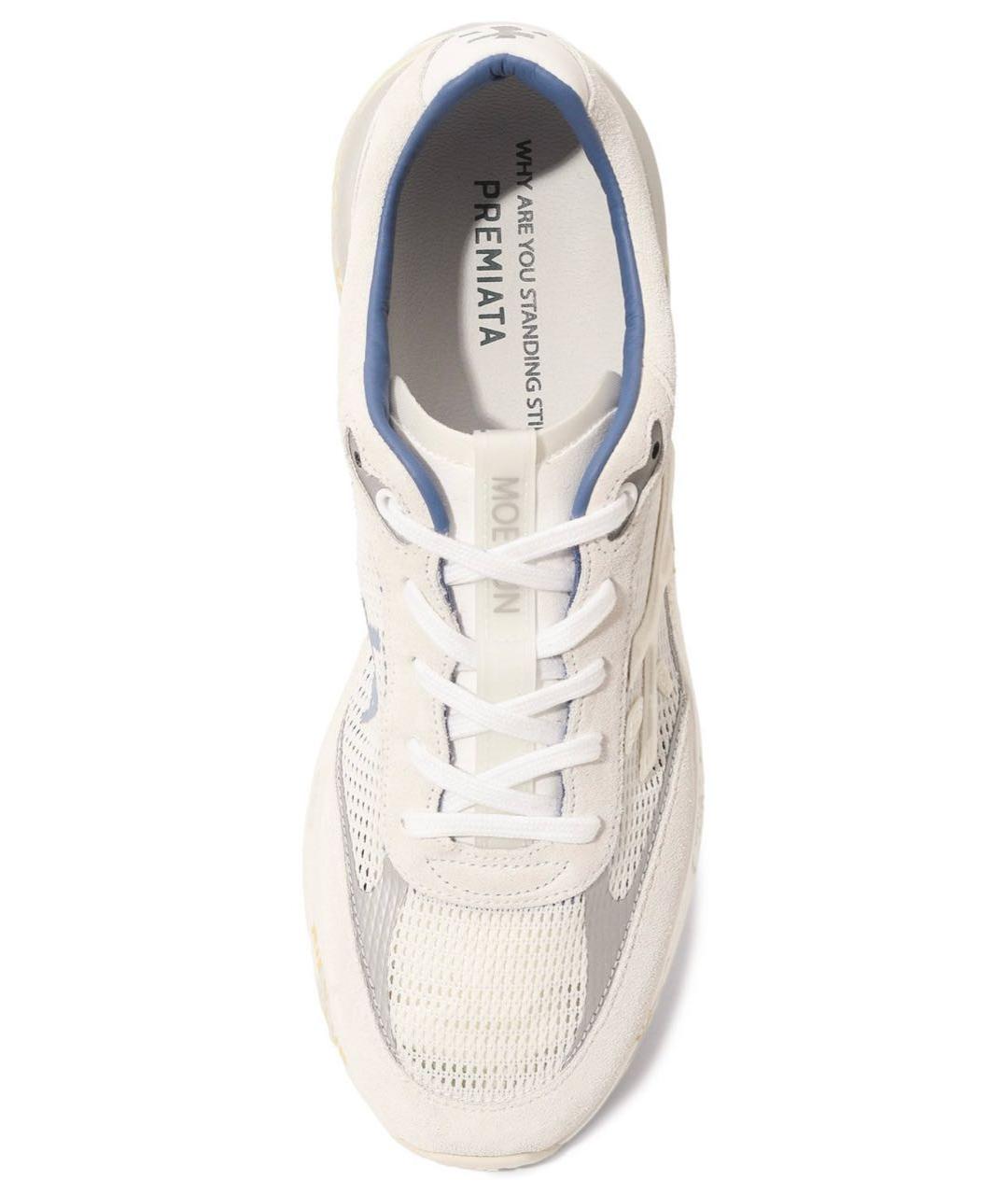 PREMIATA Бежевые замшевые низкие кроссовки / кеды, фото 3