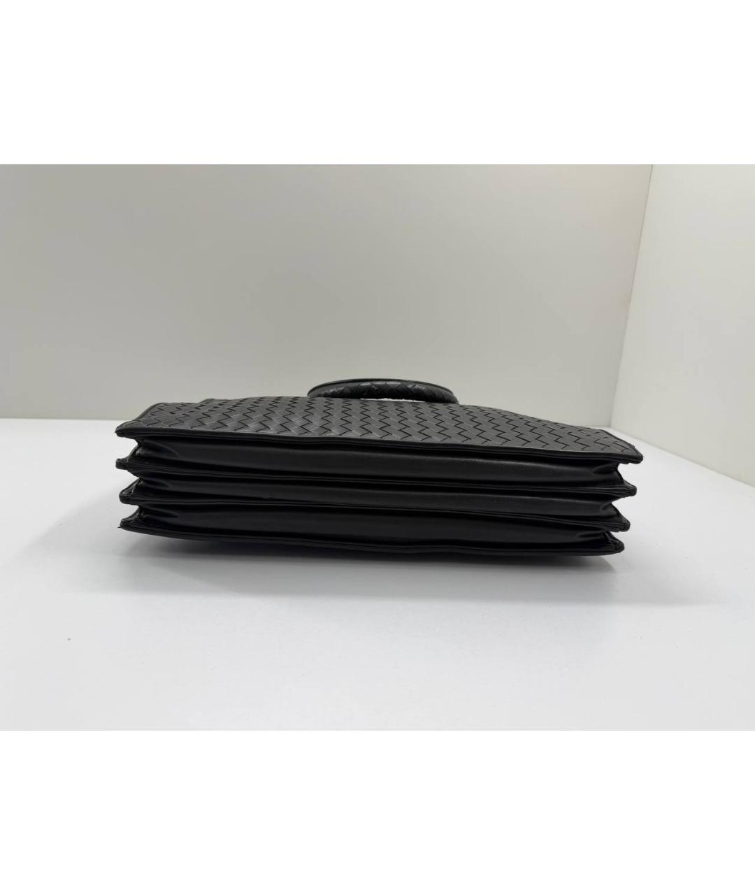 BOTTEGA VENETA Черный кожаный портфель, фото 8