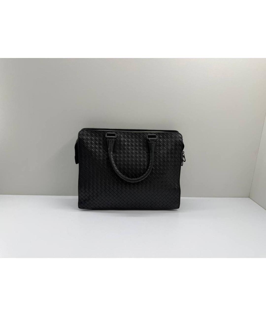 BOTTEGA VENETA Черный кожаный портфель, фото 10