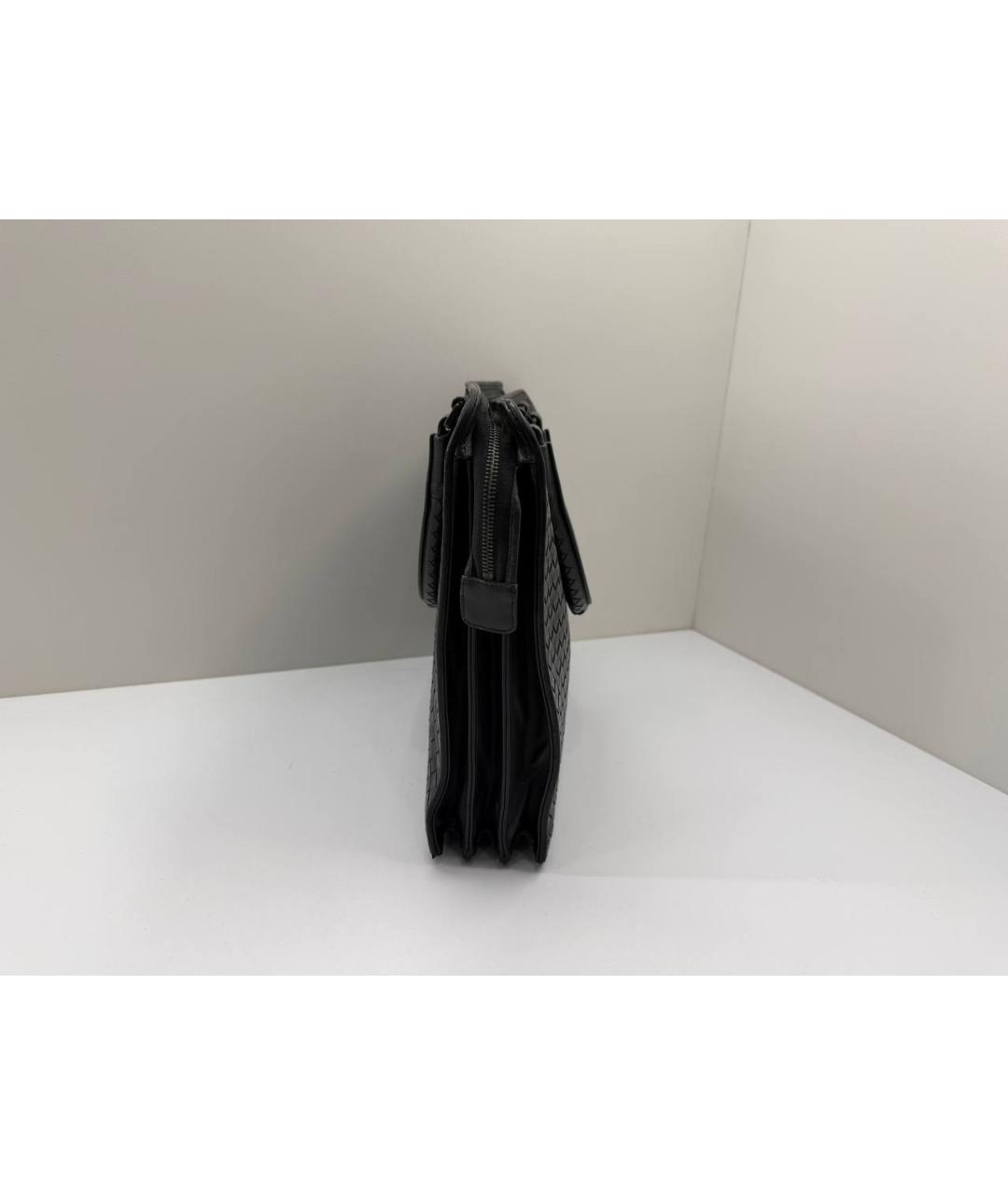 BOTTEGA VENETA Черный кожаный портфель, фото 7