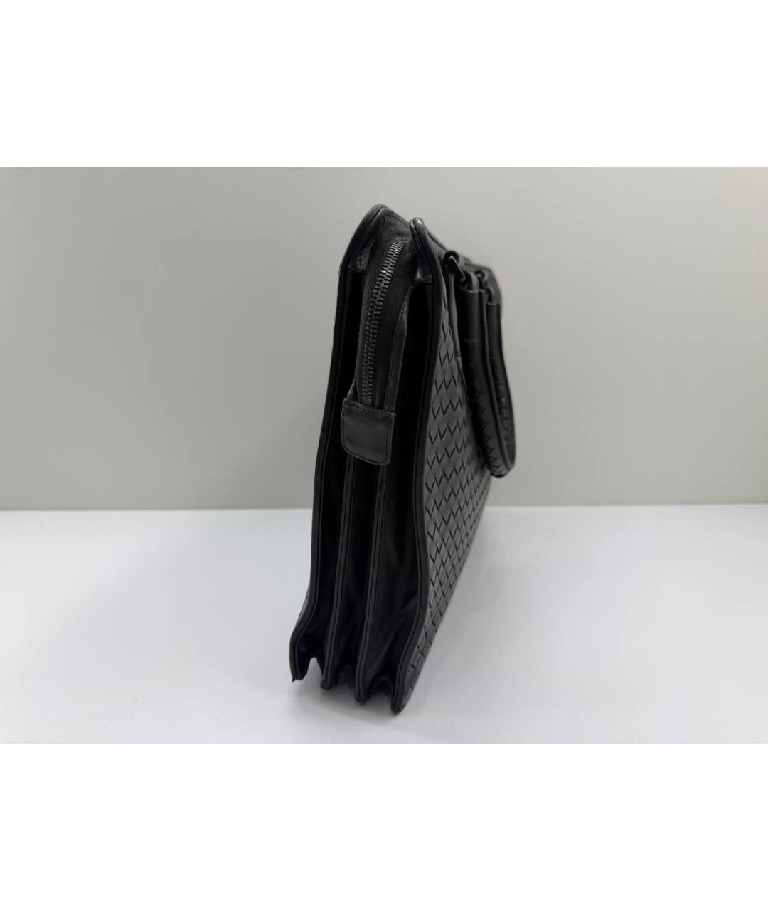 BOTTEGA VENETA Черный кожаный портфель, фото 4