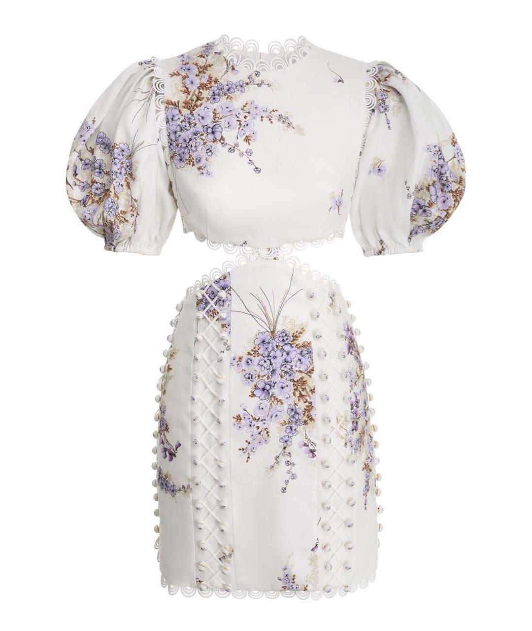 ZIMMERMANN Белое льняное коктейльное платье, фото 9