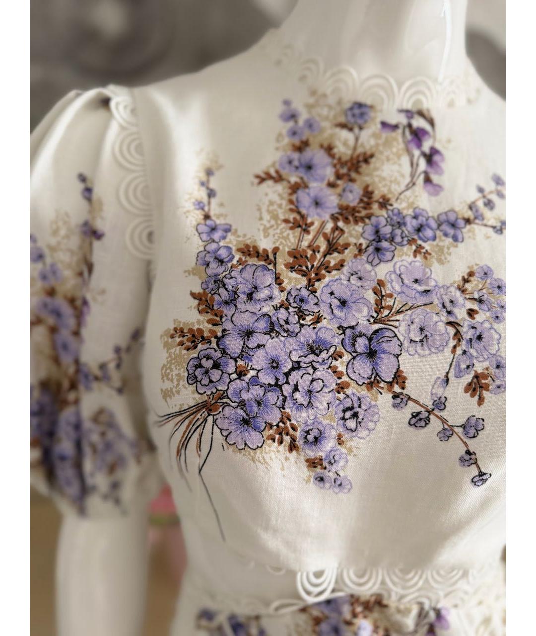 ZIMMERMANN Белое льняное коктейльное платье, фото 7