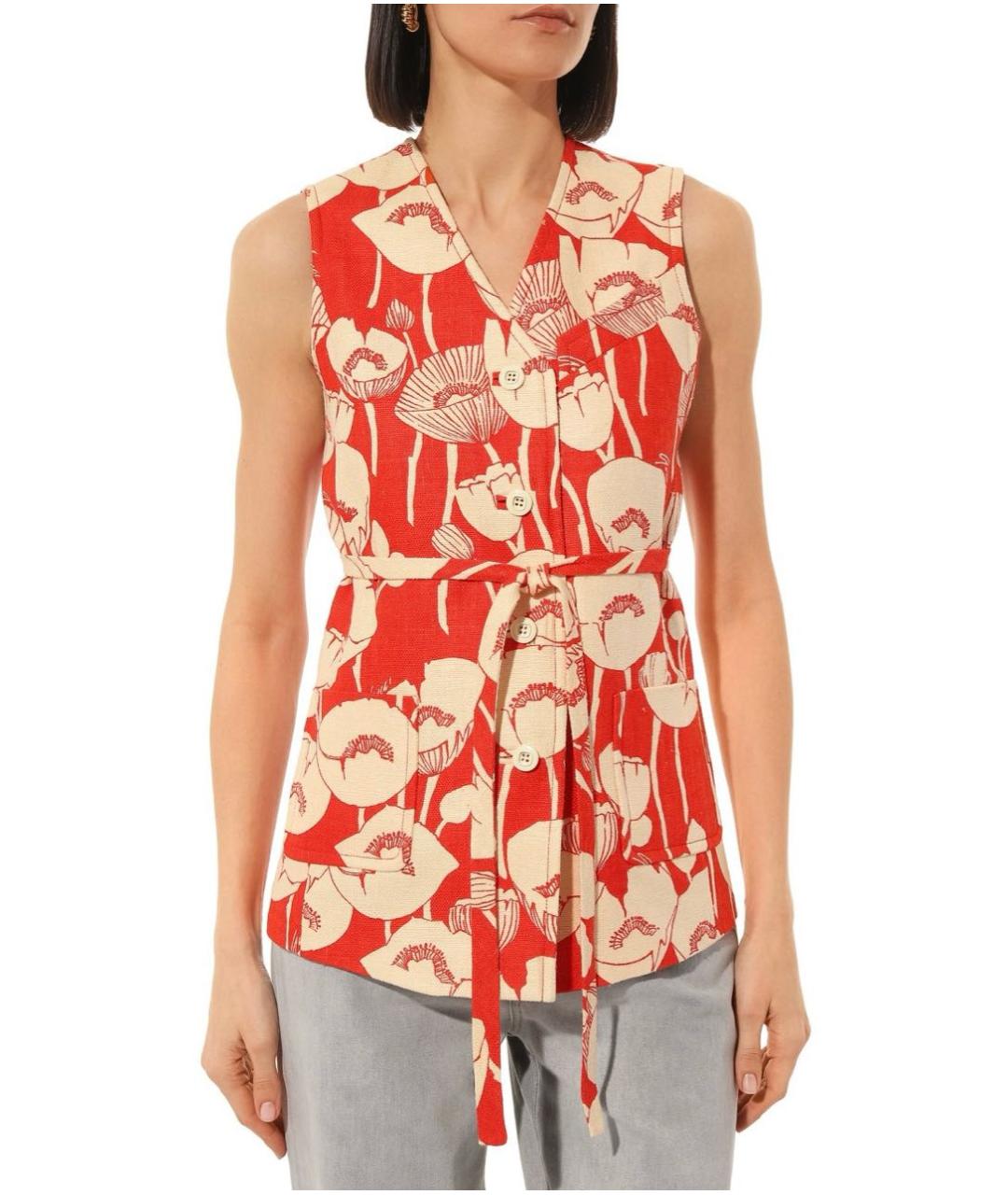 GUCCI Красный шелковый жилет, фото 3
