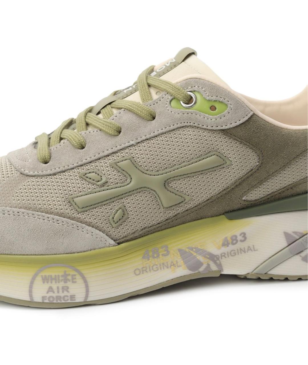 PREMIATA Зеленые замшевые низкие кроссовки / кеды, фото 4