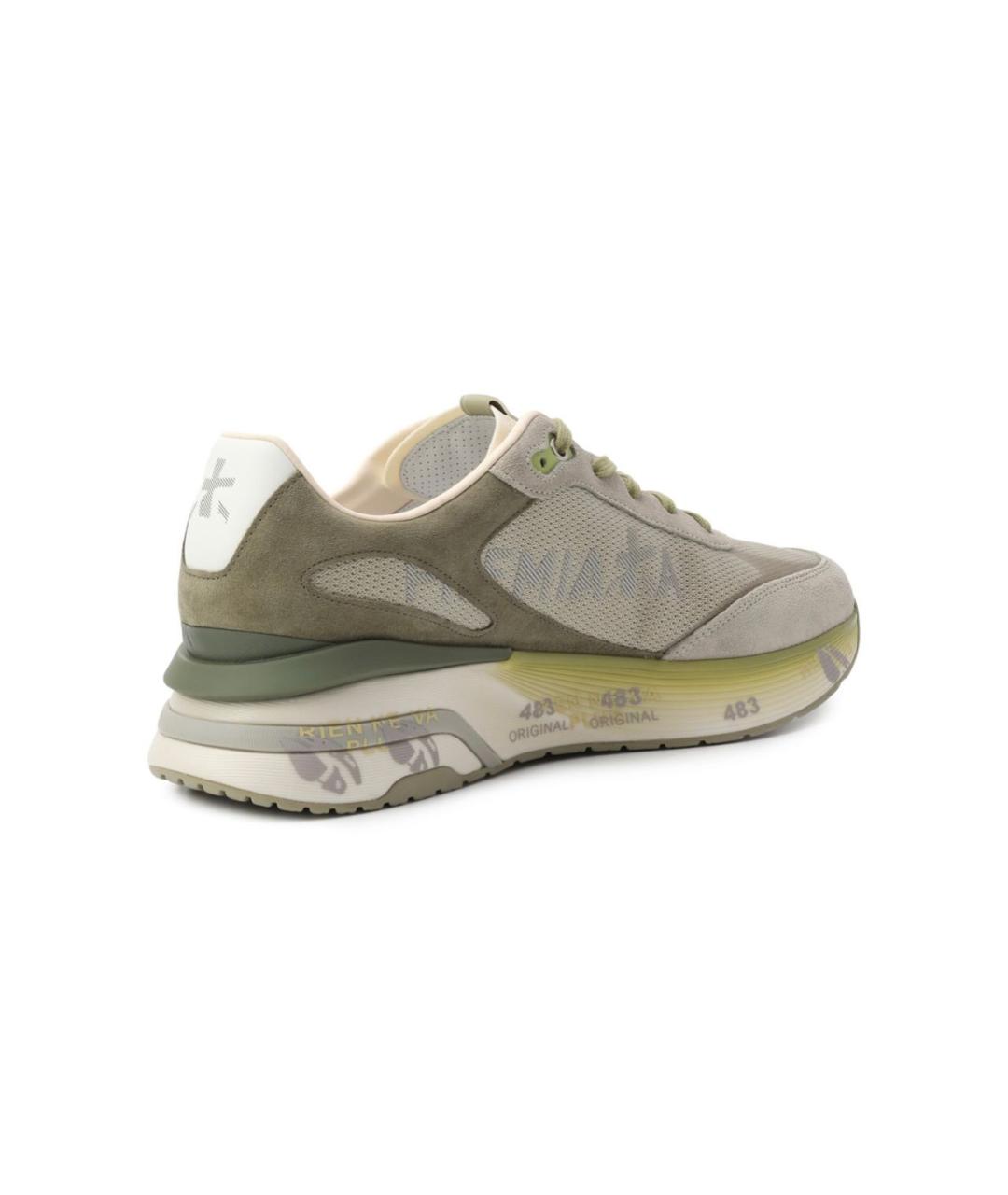 PREMIATA Зеленые замшевые низкие кроссовки / кеды, фото 5