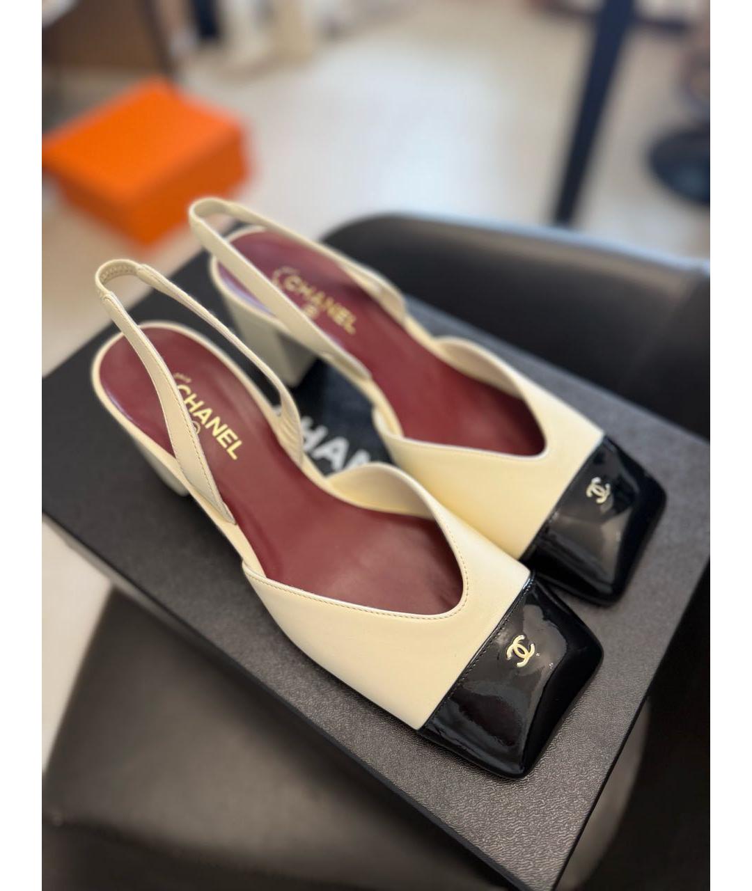 CHANEL Бежевые кожаные туфли, фото 7