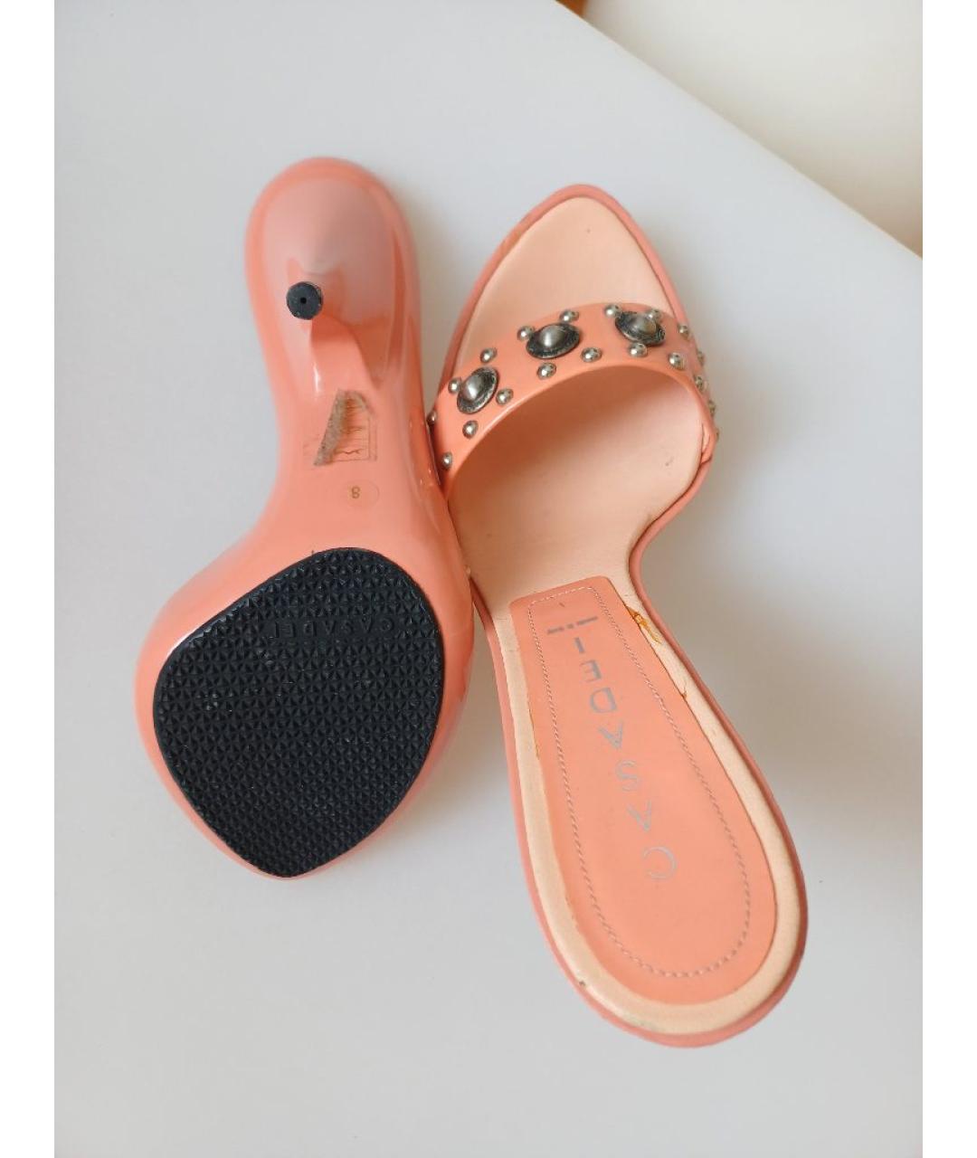 CASADEI Коралловые кожаные мюли, фото 9