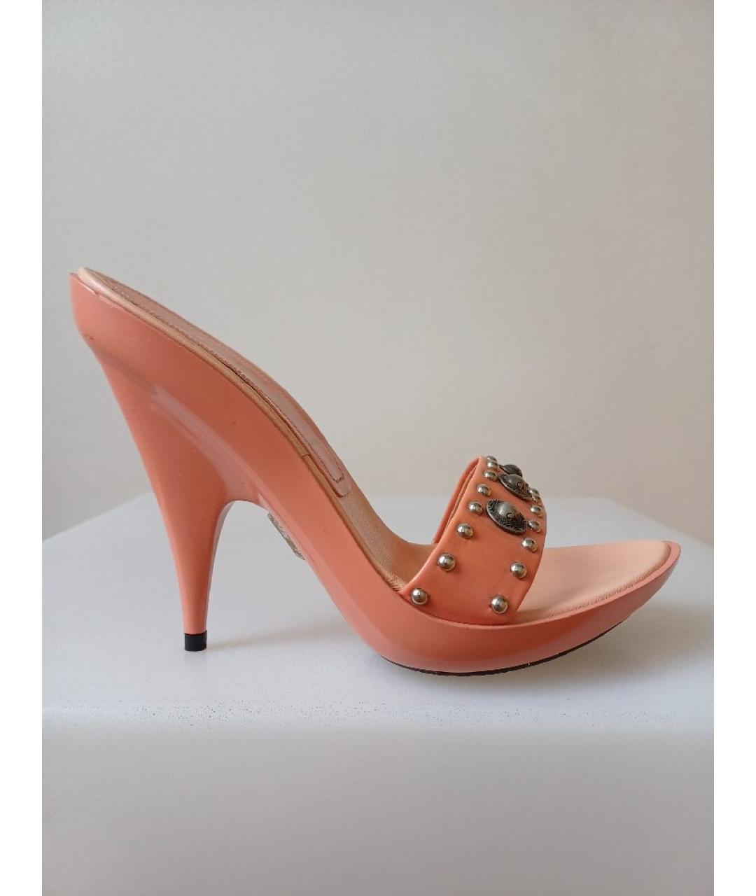 CASADEI Коралловые кожаные мюли, фото 10