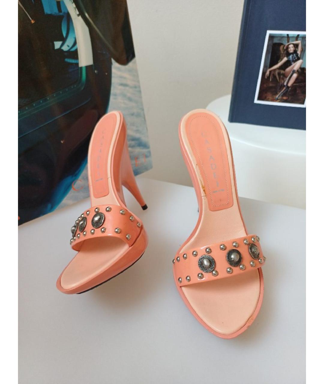 CASADEI Коралловые кожаные мюли, фото 4