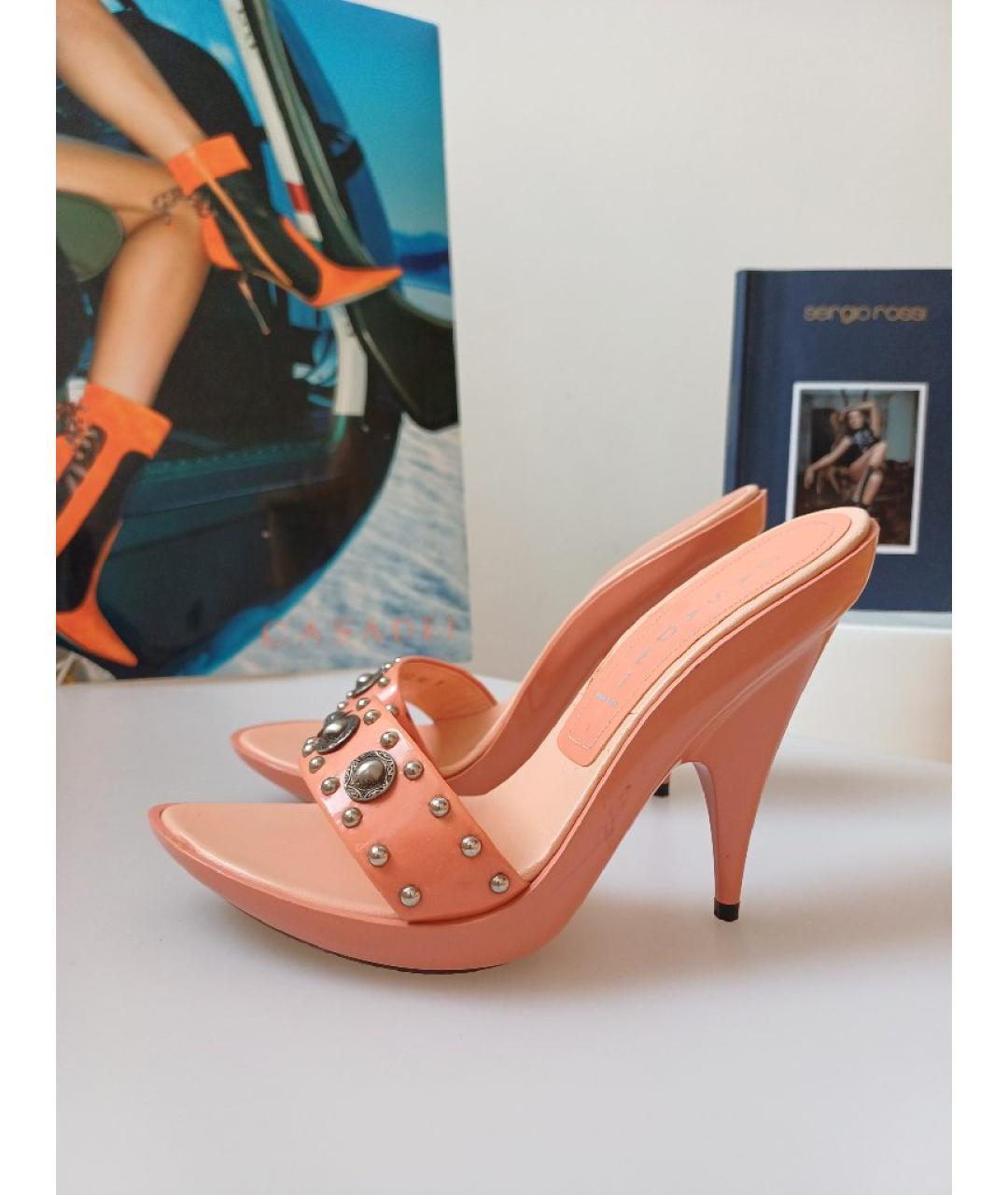 CASADEI Коралловые кожаные мюли, фото 2