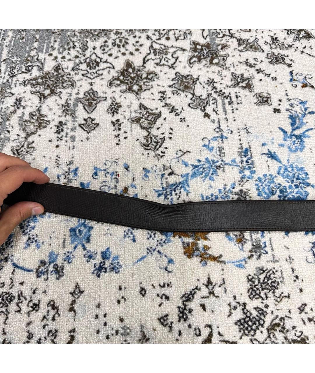 LOUIS VUITTON Черный кожаный ремень, фото 4