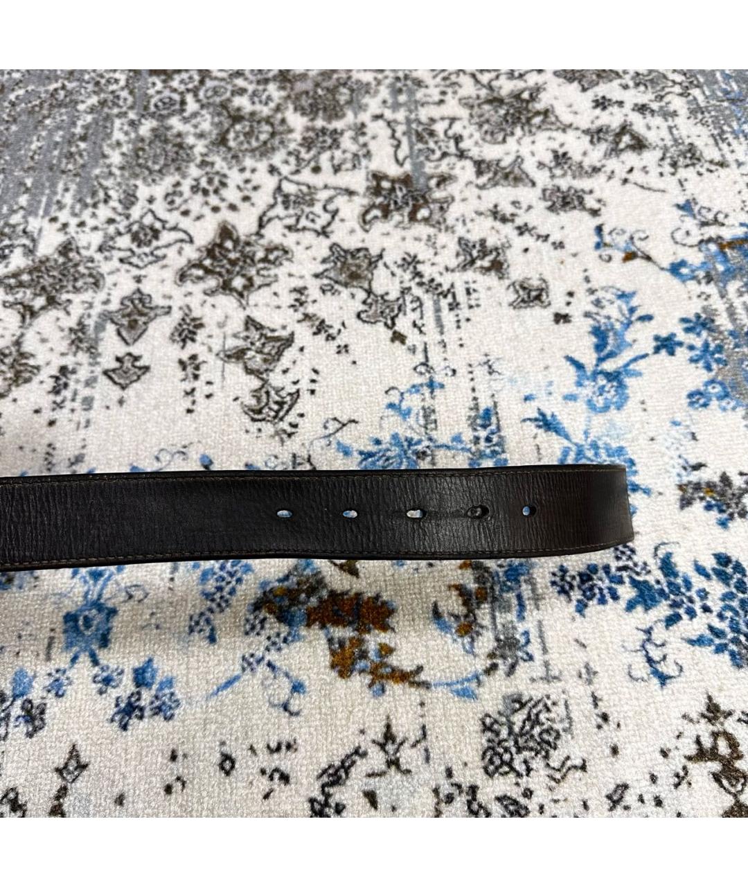 LOUIS VUITTON Черный кожаный ремень, фото 5