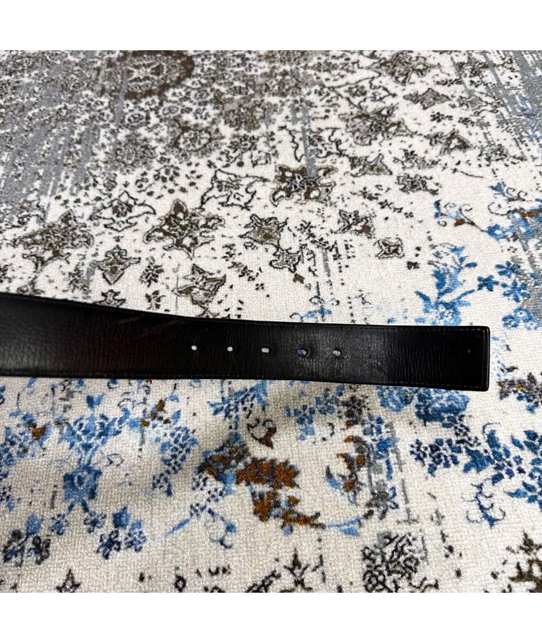 LOUIS VUITTON Черный кожаный ремень, фото 6