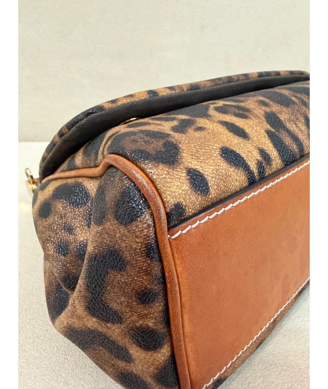 DOLCE&GABBANA Коричневая кожаная сумка с короткими ручками, фото 7