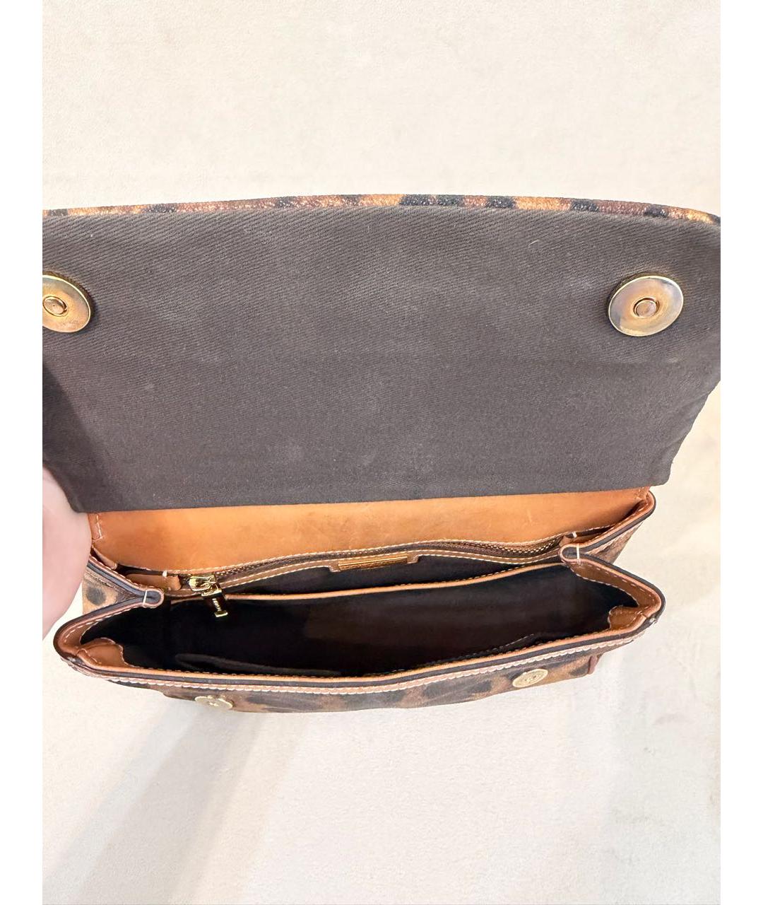 DOLCE&GABBANA Коричневая кожаная сумка с короткими ручками, фото 4