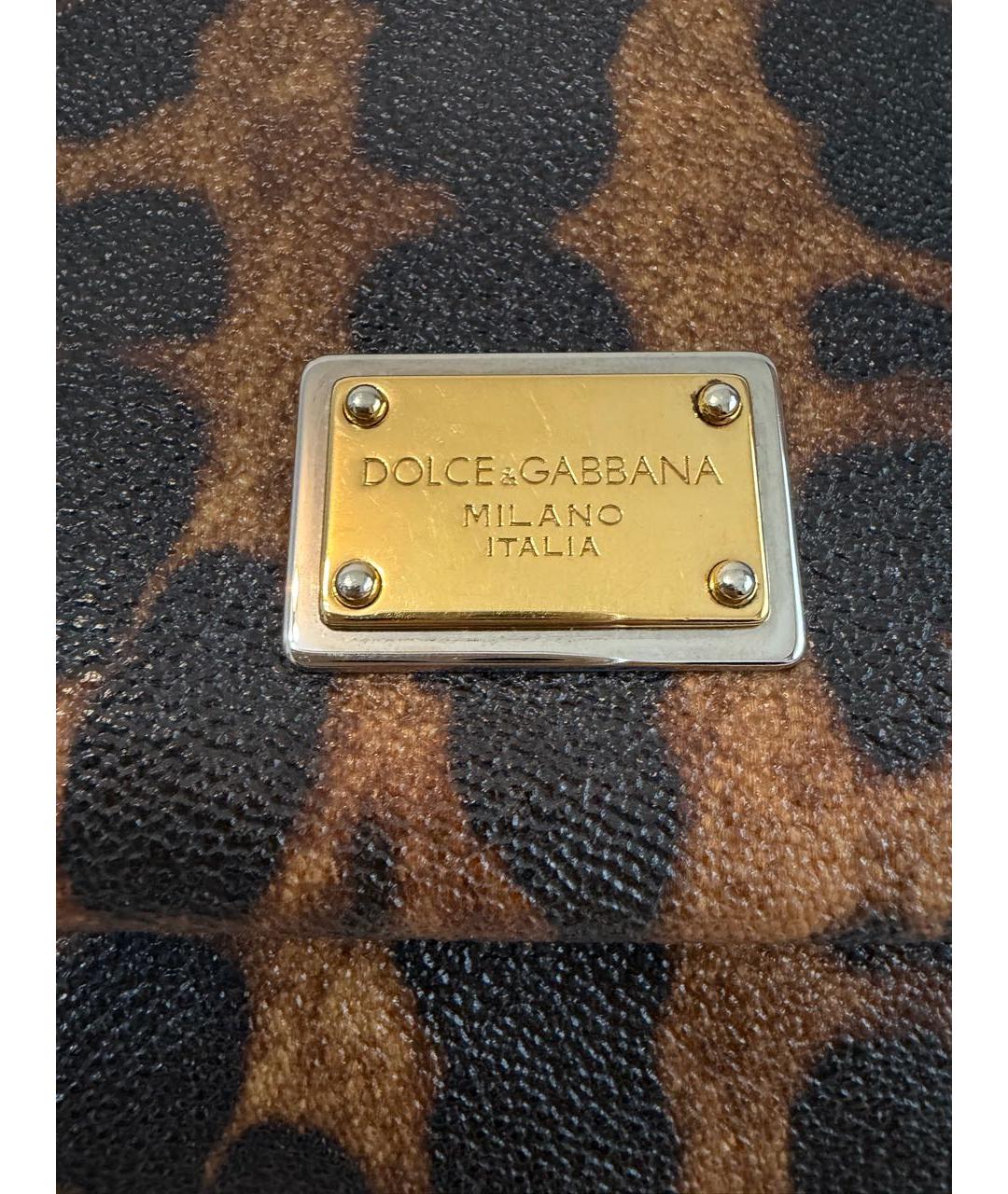 DOLCE&GABBANA Коричневая кожаная сумка с короткими ручками, фото 8