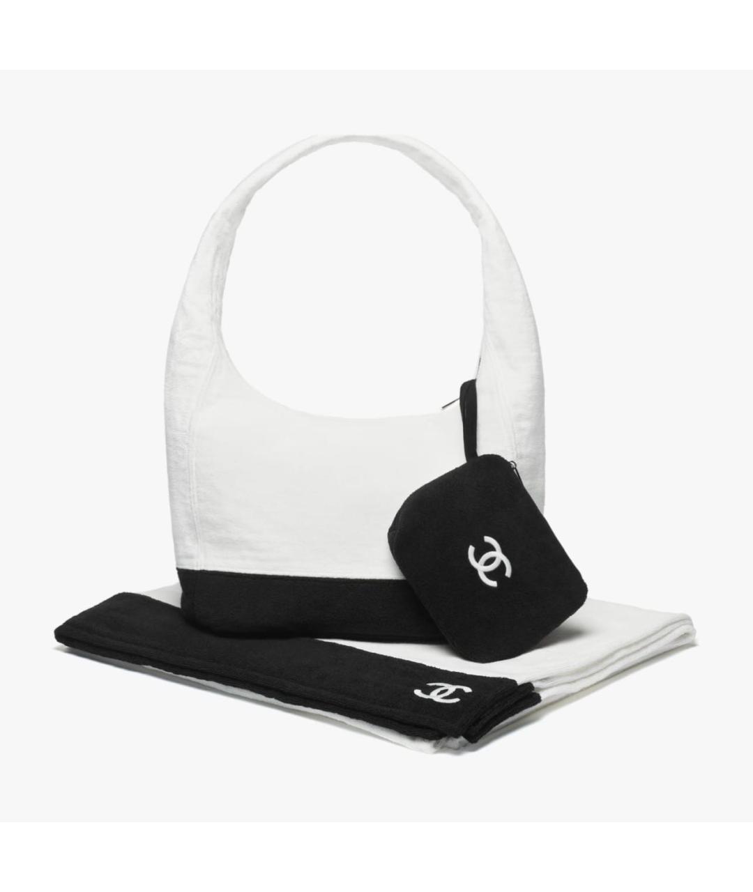 CHANEL Белая хлопковая пляжная сумка, фото 5