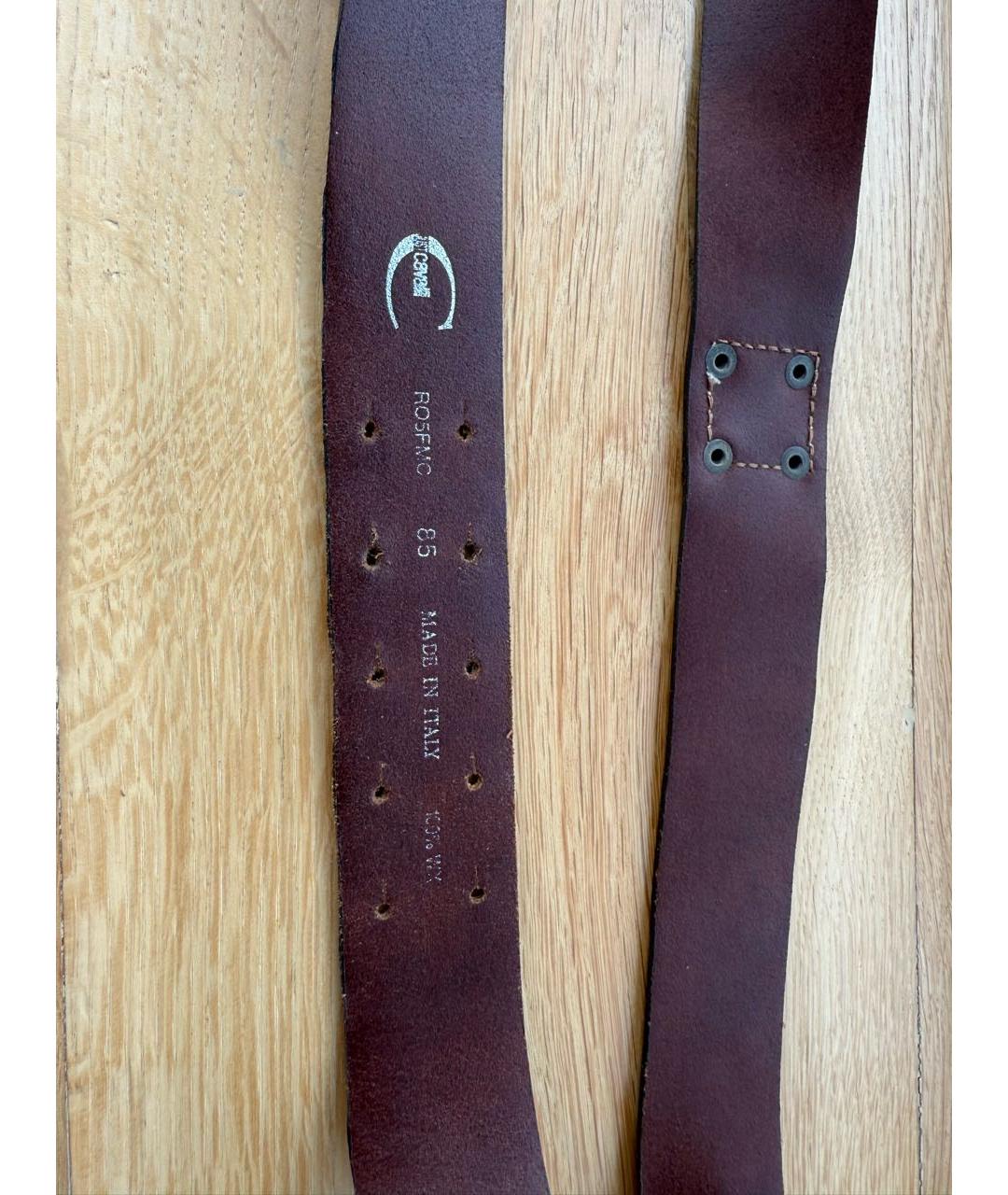 JUST CAVALLI Коричневый ремень из экзотической кожи, фото 3