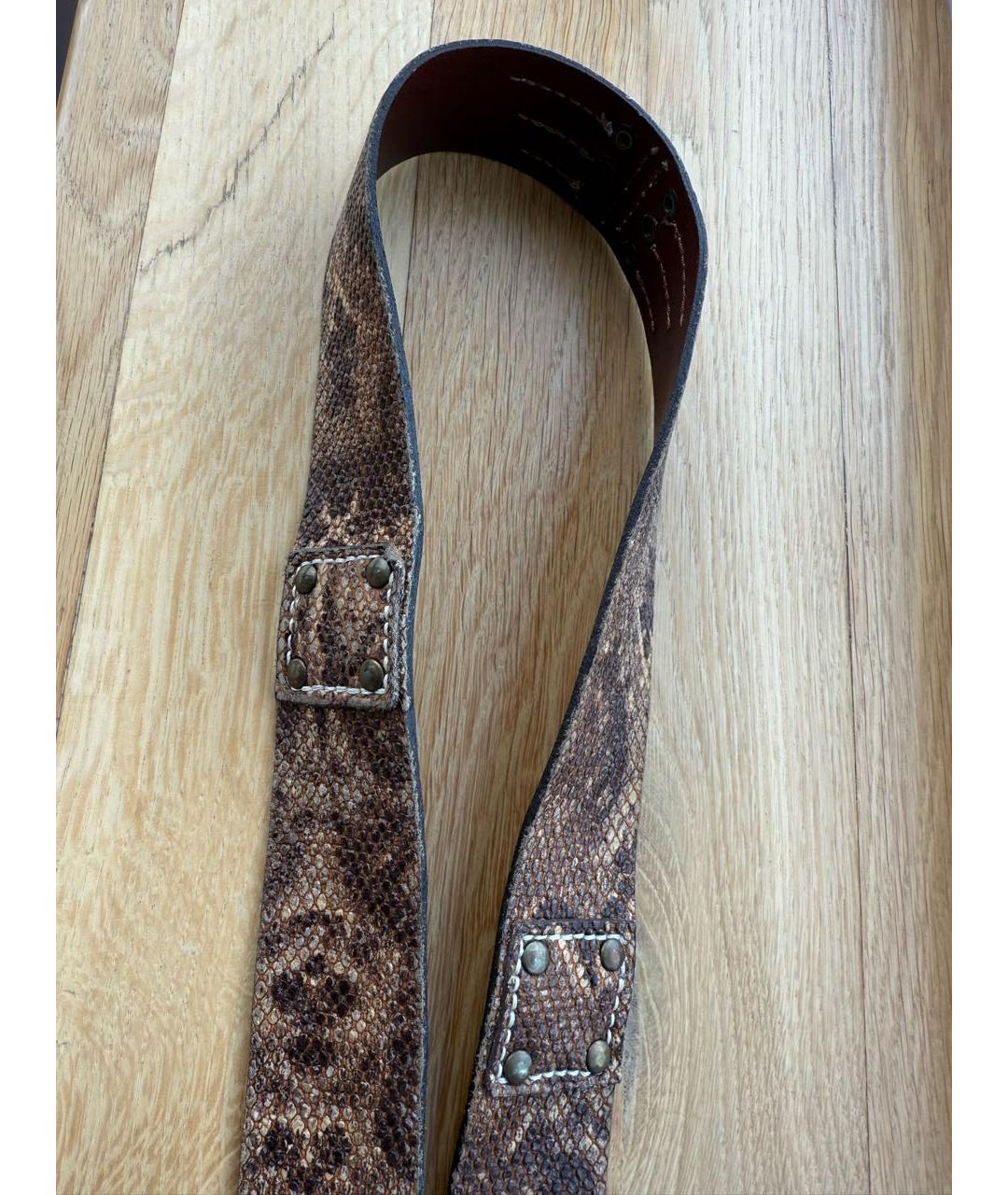 JUST CAVALLI Коричневый ремень из экзотической кожи, фото 6