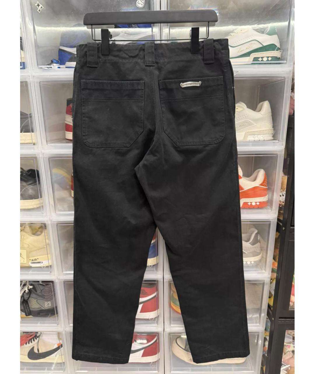 CHROME HEARTS Черные хлопковые повседневные брюки, фото 4