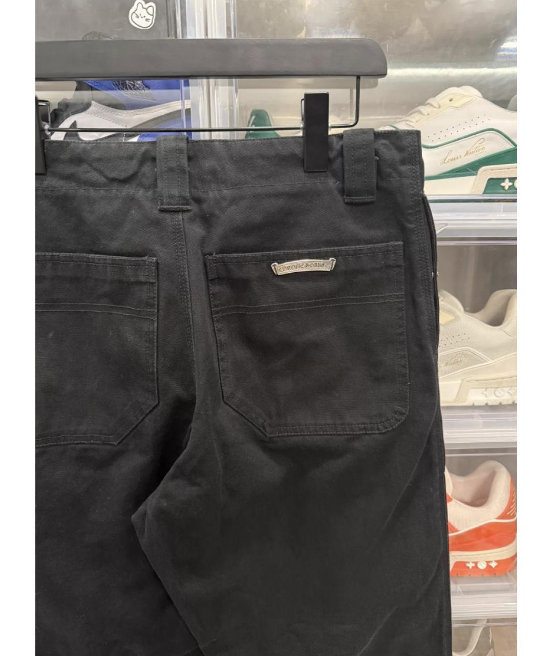 CHROME HEARTS Черные хлопковые повседневные брюки, фото 3