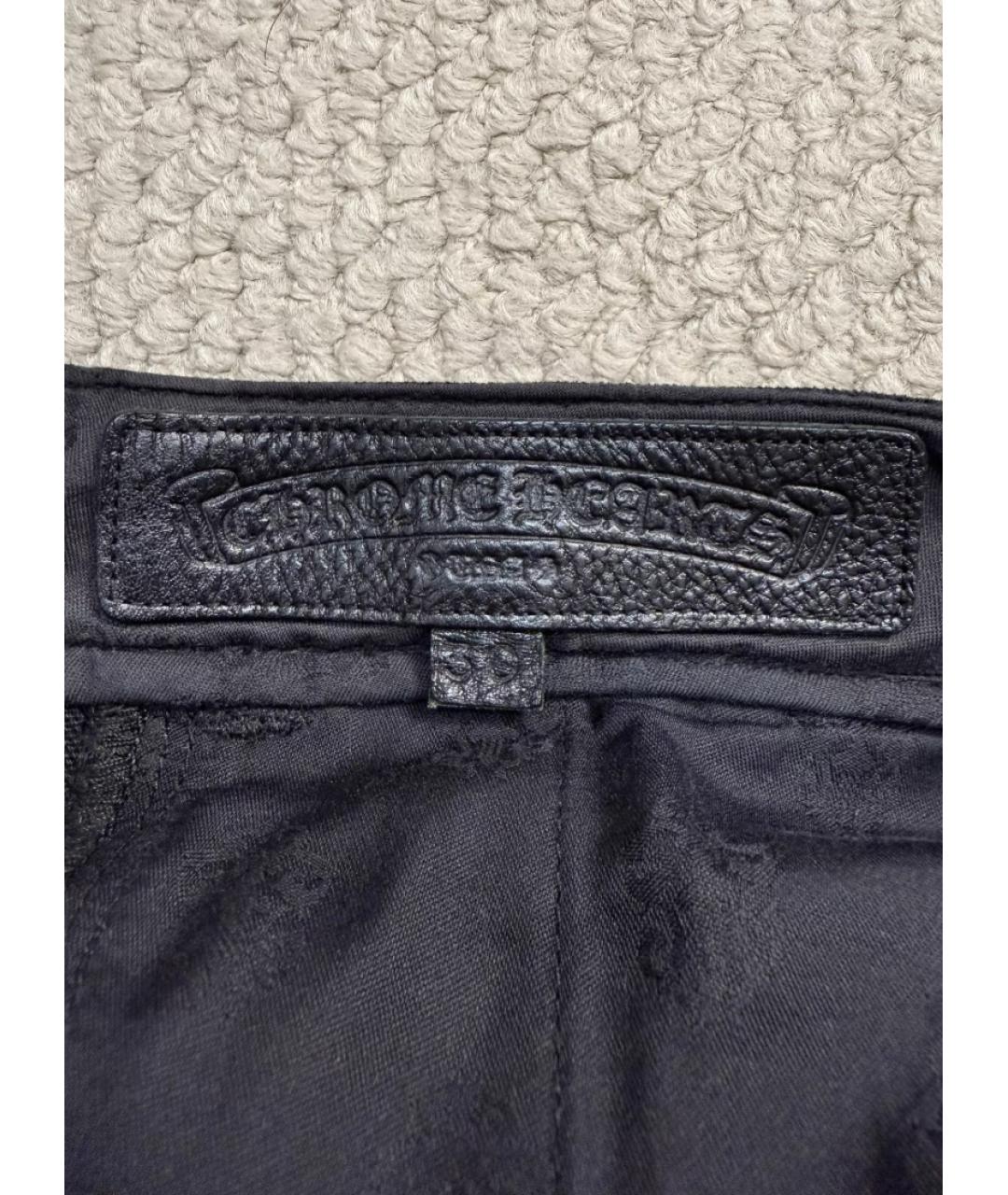 CHROME HEARTS Черные хлопковые повседневные брюки, фото 2