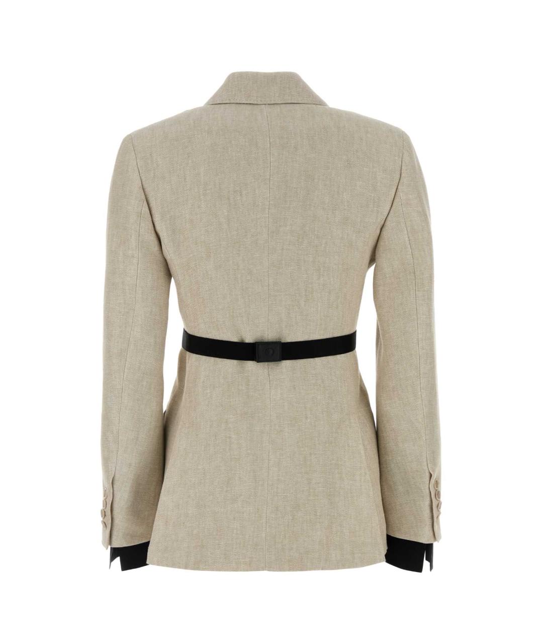 MAX MARA Бежевый льняной жакет/пиджак, фото 2