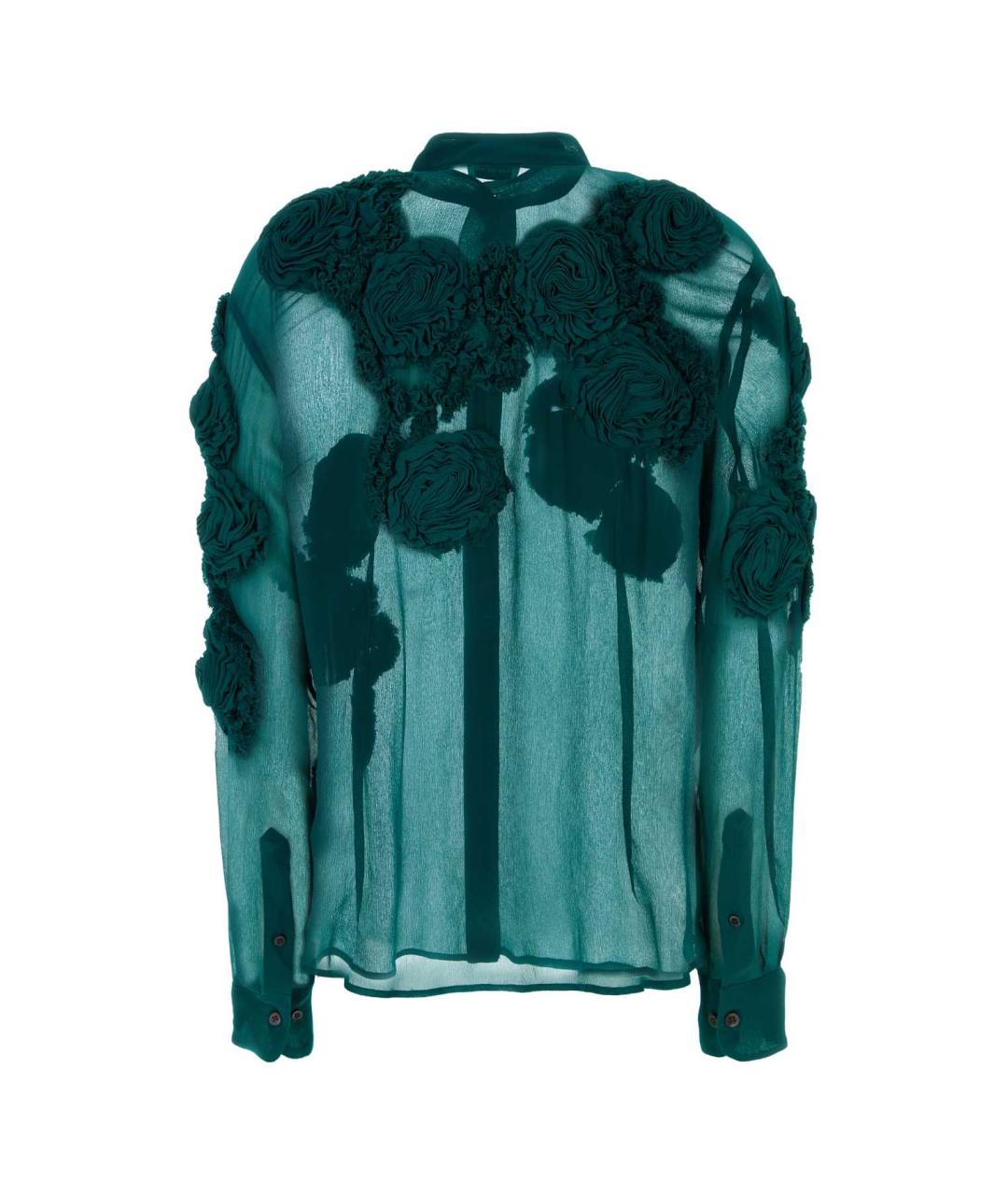 DRIES VAN NOTEN Бирюзовая вискозная рубашка, фото 2