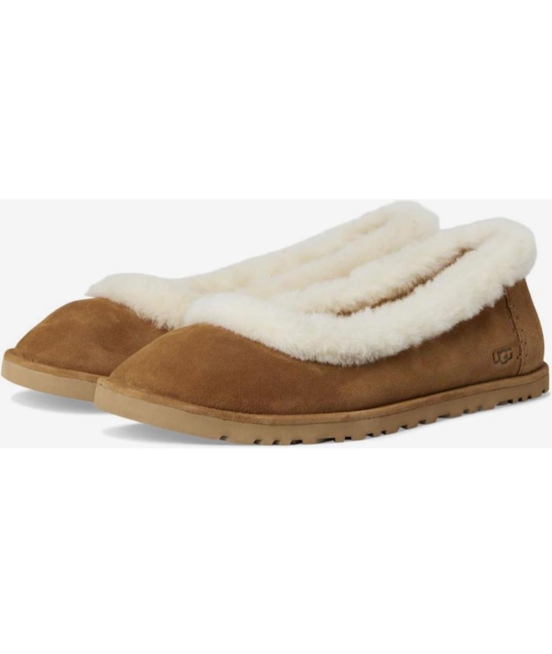 UGG AUSTRALIA Коричневые замшевые балетки, фото 2